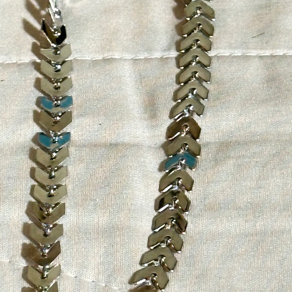2/$20 Silver Arrow or Fish Scale link bracelet/anklet w/extension chain - Picture 3 of 14